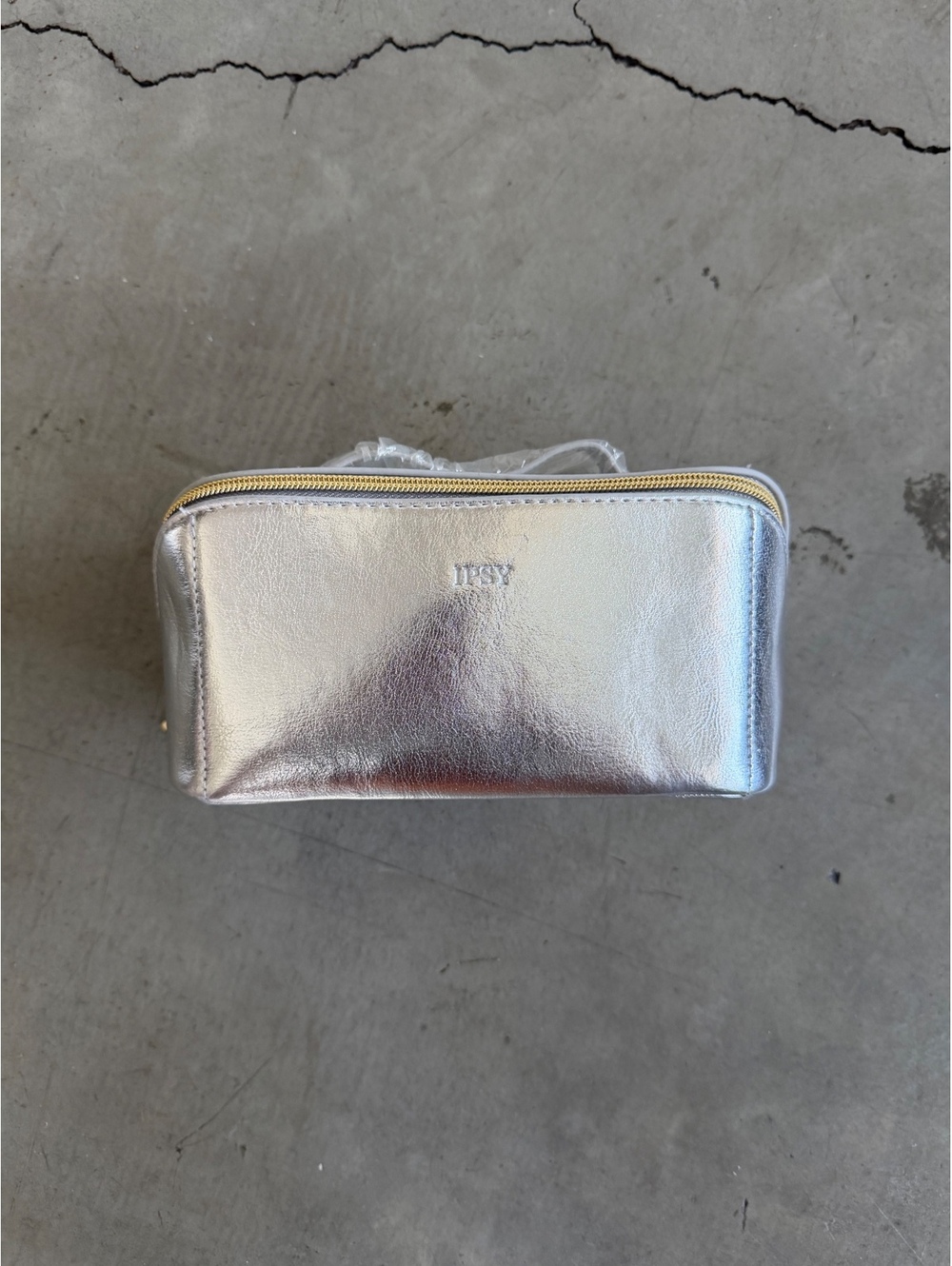 IPSY / Metallic Makeup Bag / Train Case Organizer / Silver